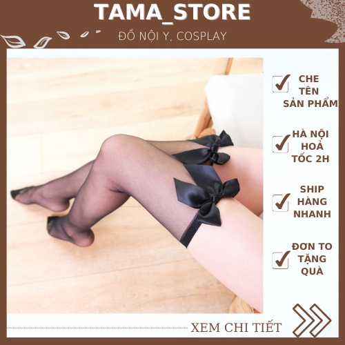 Tất Đùi Gắn Nơ, Vớ Lưới Hóa Trang Cosplay Sexy Hầu Gái, Cô Dâu, Hoc Sinh Nhật Bản