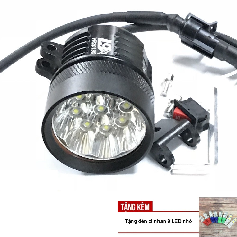 Đèn LED trợ sáng L9X độ ô tô, xe máy A217-TK09 - Tặng kèm đèn xi nhan 9 Led nhỏ