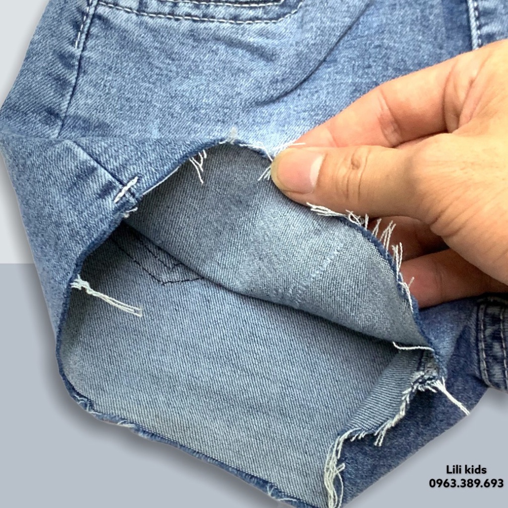 Quần Ngố jean, Quần Ngố Hoạ Tiết Thiêu Ngộ Nghĩnh Cho Bé