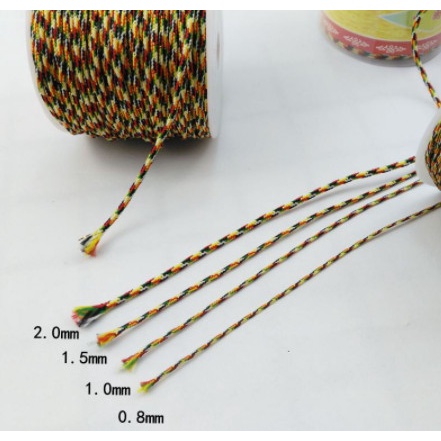 bó 10m dây chỉ ngũ sắc may mắn đủ size 0.8-1-1.5-2mm (tone xanh lá)