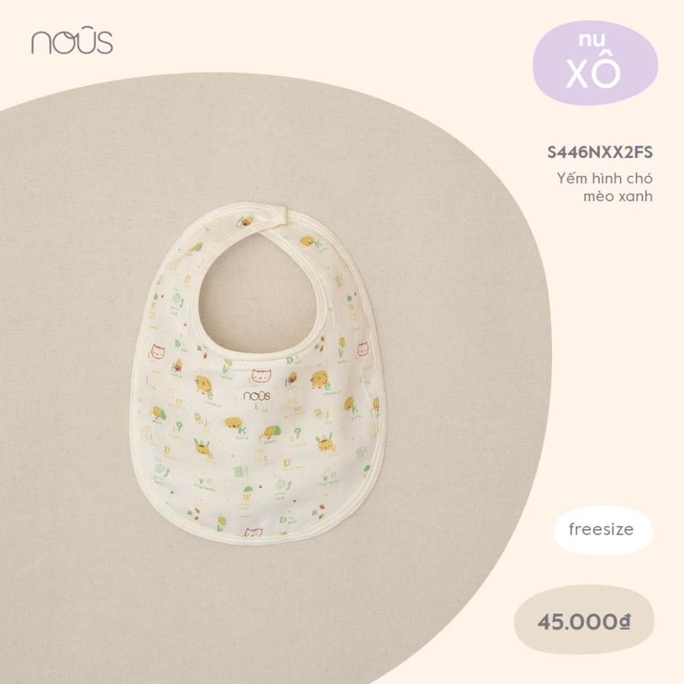 Phụ Kiện Yếm Cao cấp Nous Chất Liệu Nu Xô Mềm Từ 0-6M