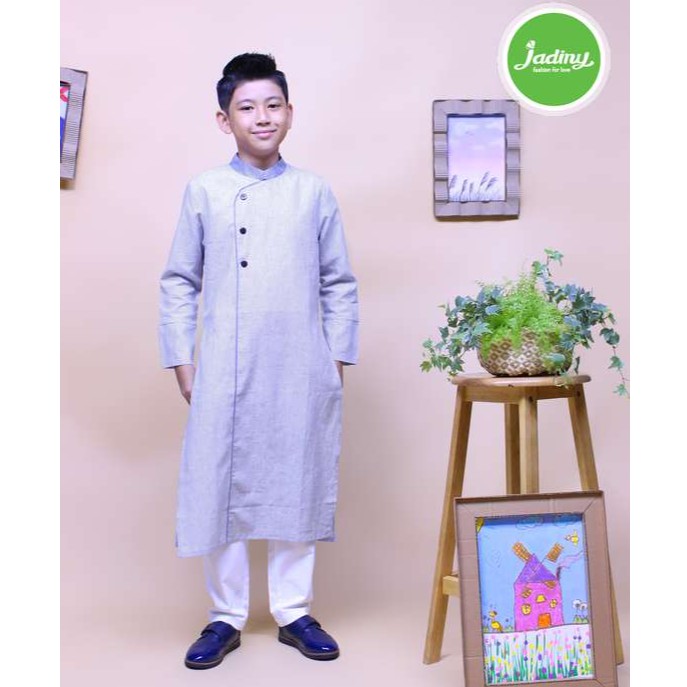 Áo dài bé trai linen họa tiết TAD010- Jadiny