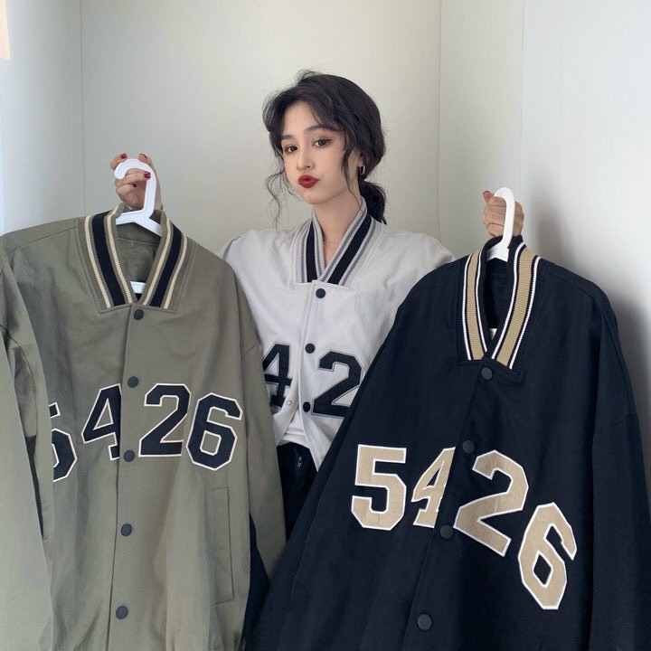 Áo khoác dù bomber jacket phối tay 5426 form rộng nam nữ  unisex 1HIT