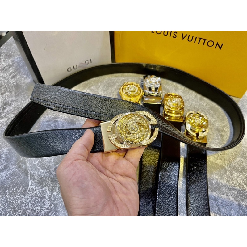 Thắt lưng da nam mặt xoay tròn , dây lưng nam thời trang nam