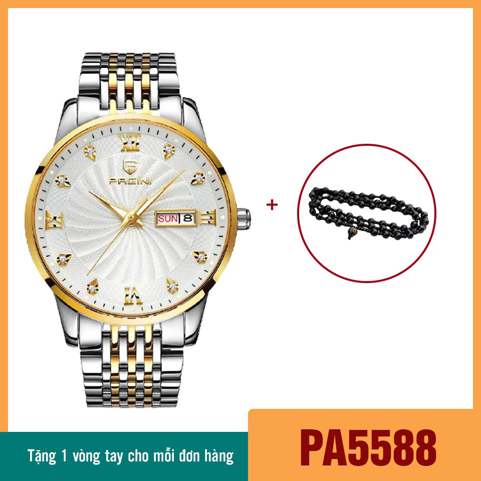 Đồng Hồ Nam PAGINI PA5588 Dây Thép Không Gỉ Cao Cấp Mặt Đính Đá - Kim Dạ Quang | BigBuy360 - bigbuy360.vn