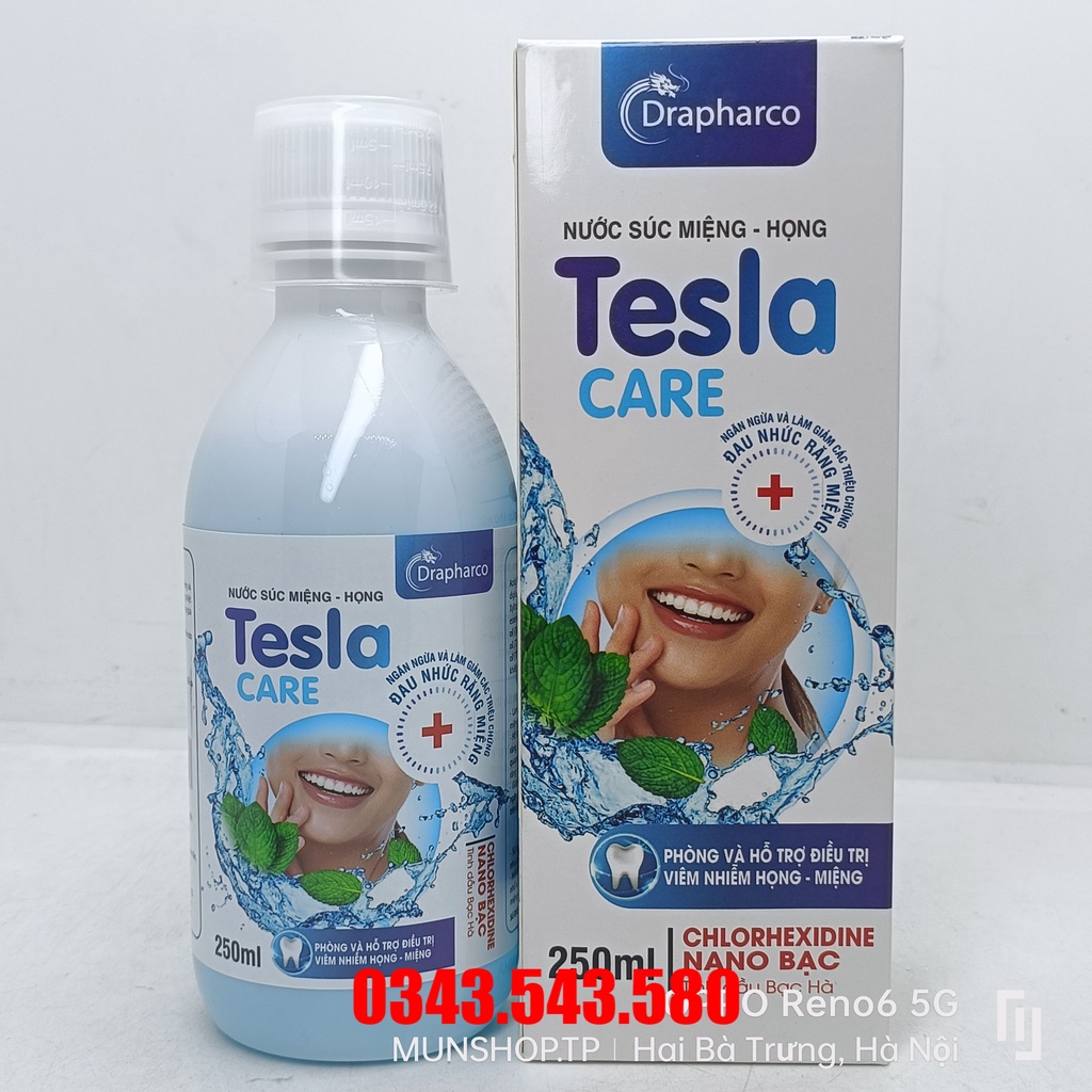 Nước súc miệng - họng Tesla CARE chai 250ml