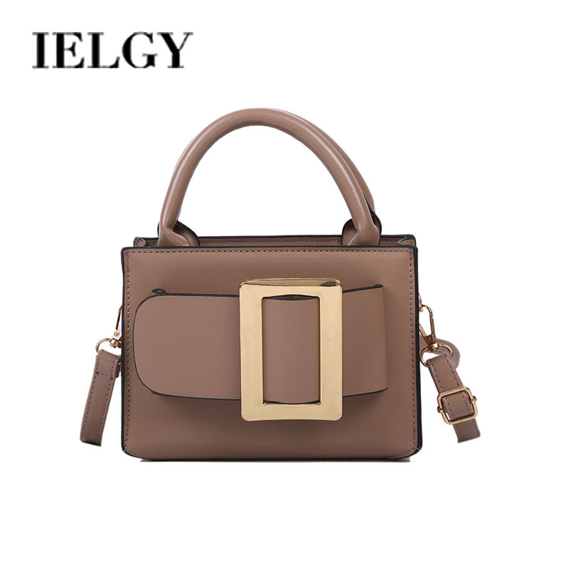 Túi đeo vai IELGY màu trơn thời trang retro cho nữ