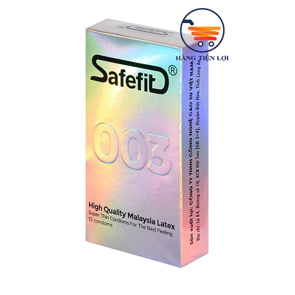 Bao cao su CỰC SIÊU MỎNG Safefit 0.029mm - 12 chiếc + tặng hộp 3 chiếc cùng loại