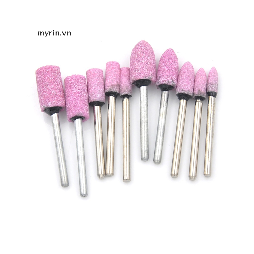 Set 10 Đầu Mài Dạng Xoay Màu Hồng Chất Lượng Cao