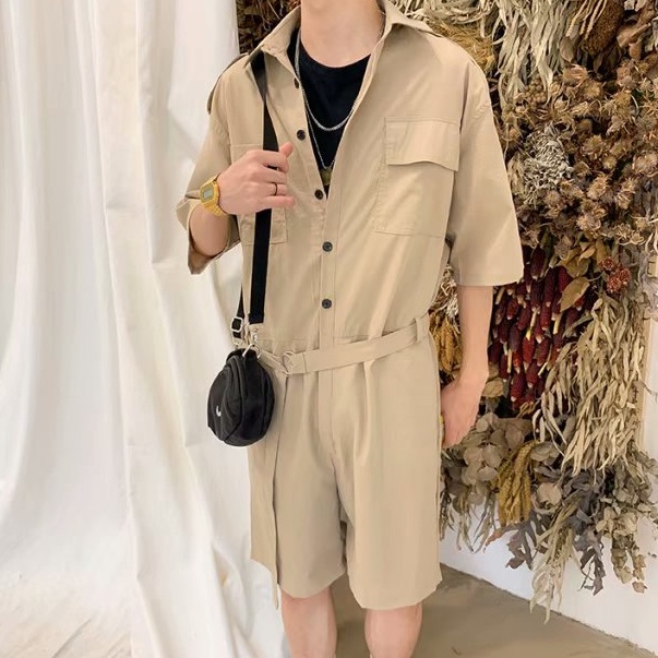 Bộ Jumpsuit cộc tay, bộ áo liền quần unisex cực trendy