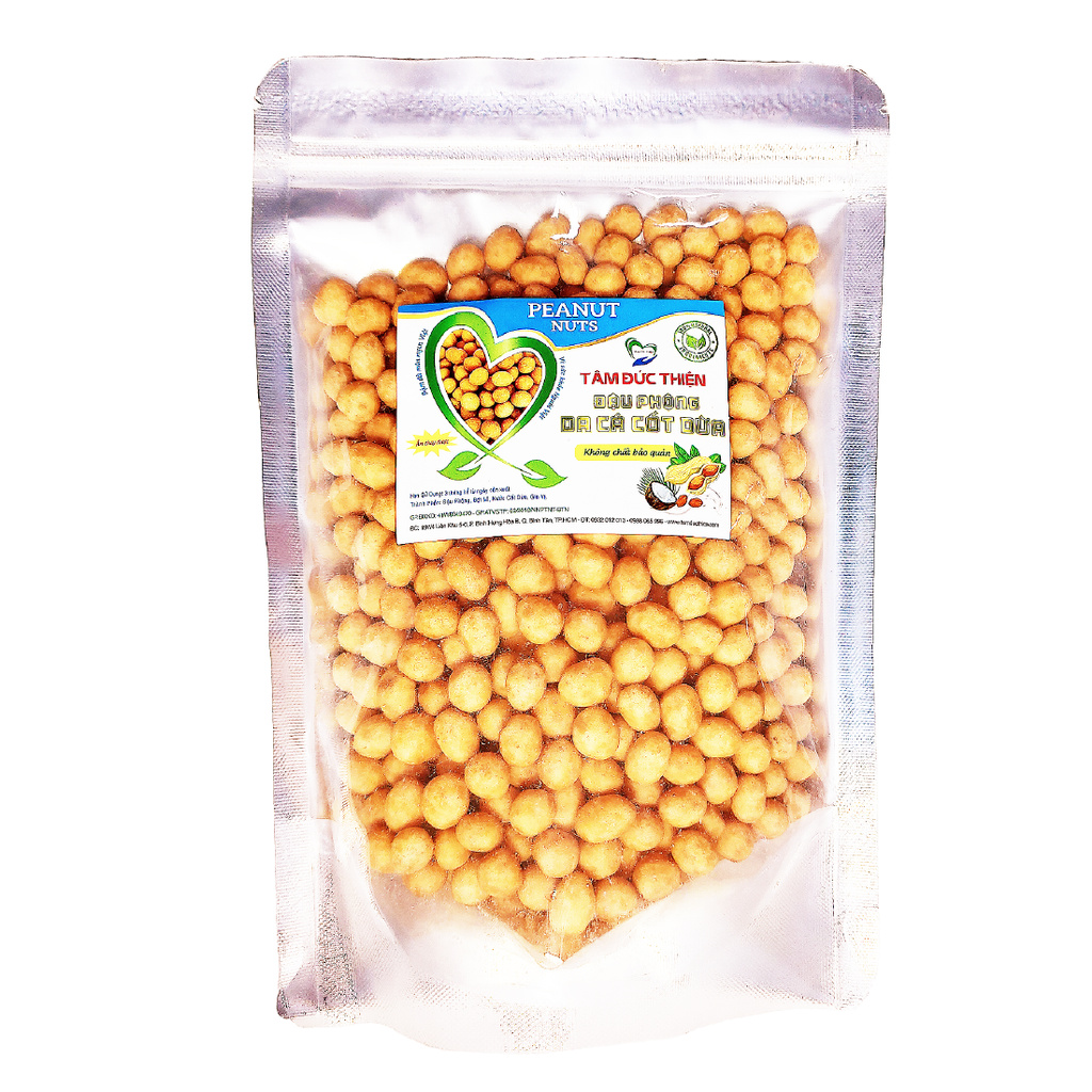 Combo 1KG: Đậu Phộng Da Cá Nước Cốt Dừa Công Thức Mới/ Đậu Phộng Da Cá Tỏi Ớt Tâm Đức Thiện (2 x Túi 500GR) | BigBuy360 - bigbuy360.vn
