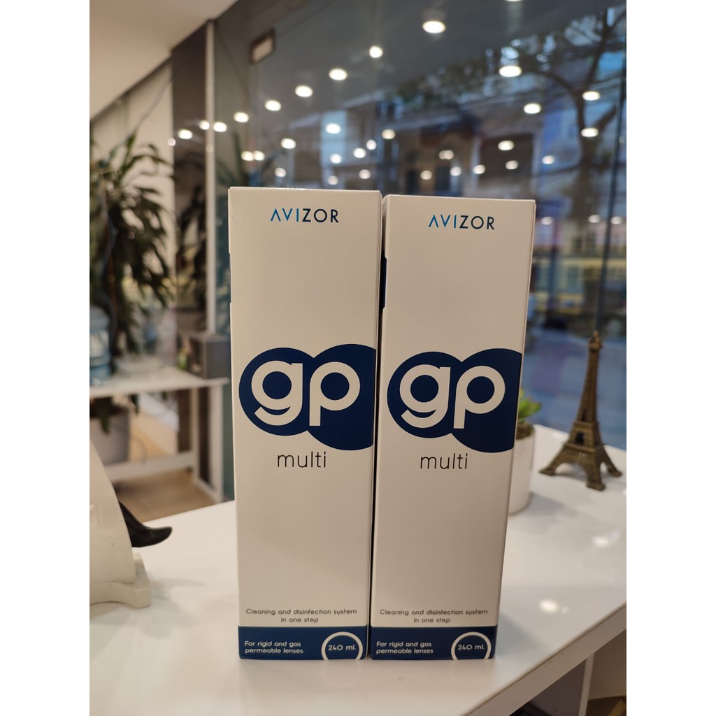 (Tặng cây gỡ or cốc rửa) Avizor GP Multi 240ml-Dung dịch ngâm rửa kính áp tròng cứng ortho k