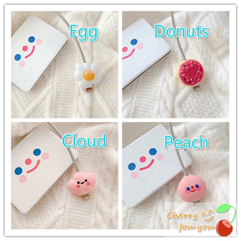 Phụ Kiện Bảo Vệ Đầu Dây Cáp Sạc Hình Nhân Vật Vô Diện Dễ Thương