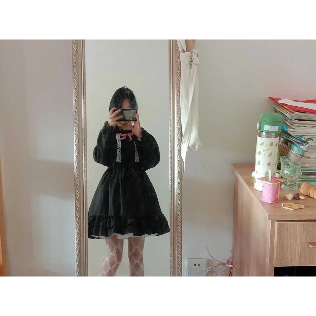 Đầm lolita tay dài mềm mại thời trang xuân hè cho n