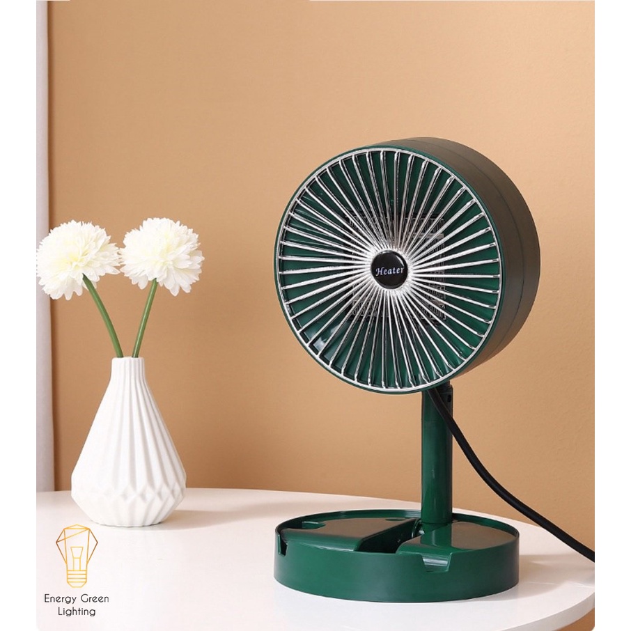 Máy Sưởi Để Bàn Energy Green Lighting TN036, Quạt Sưởi Mini - Công Nghệ Sưởi Gốm PTC Ceramic-Công Suất 600-1000w
