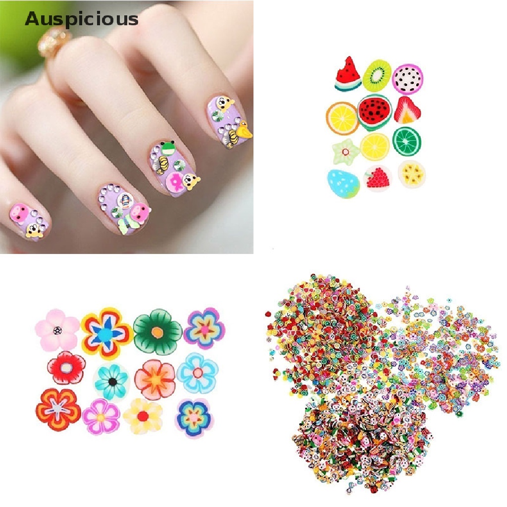 (Hàng Mới Về) Bộ 1000 Miếng Dán Trang Trí Móng Tay Hình Trái Cây 3D DIY
