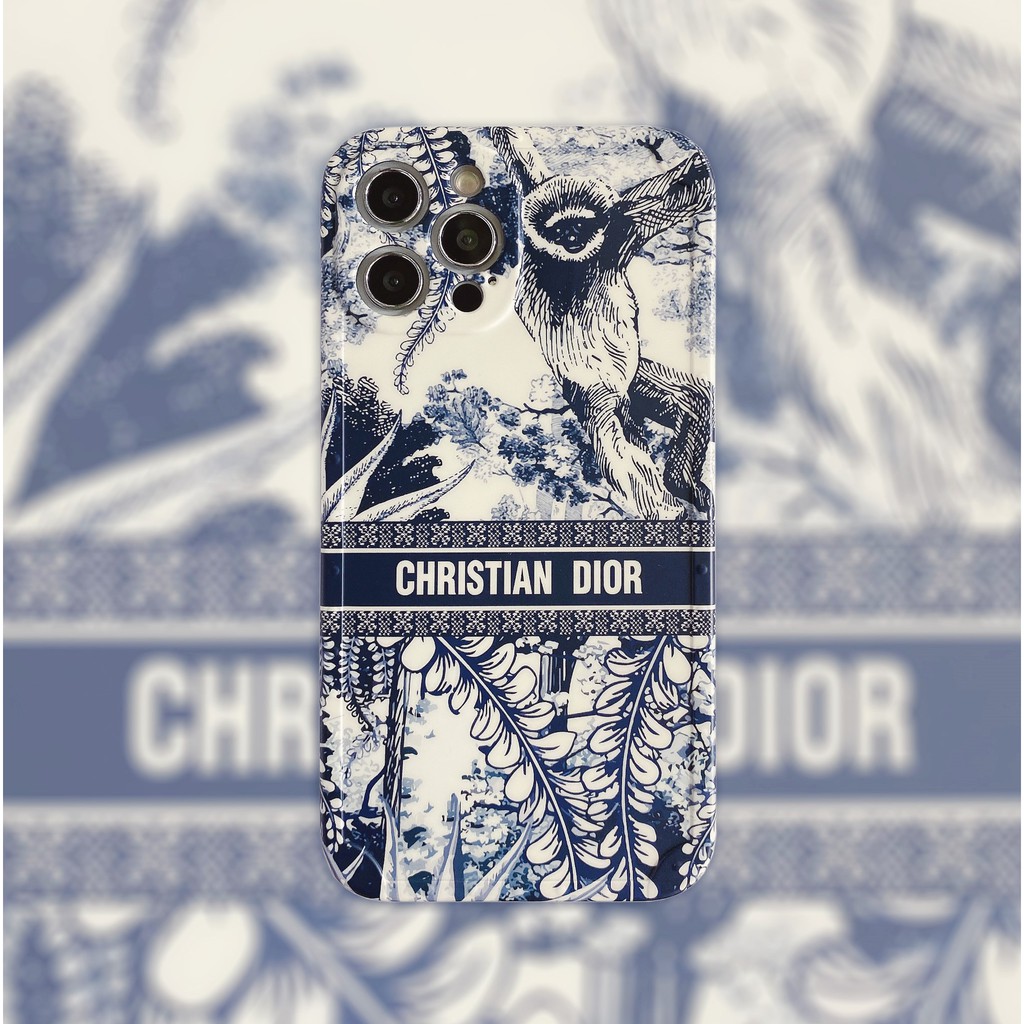 DIOR Ốp Điện Thoại Mềm Họa Tiết Hoa Phong Cách retro Cho iphonex / xs Xsmax 11 11Pro 11Promax 12 12Mini 12Pro 12Promax