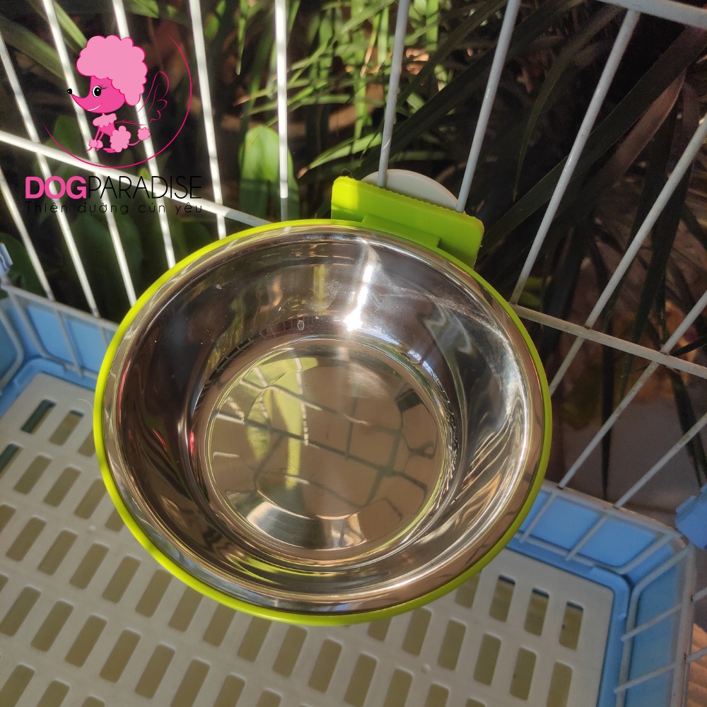 Bát ăn đơn gắn chuồng Pian Pian dành cho chó mèo chất liệu nhựa cao cấp và inox không gỉ  - Dog Paradise