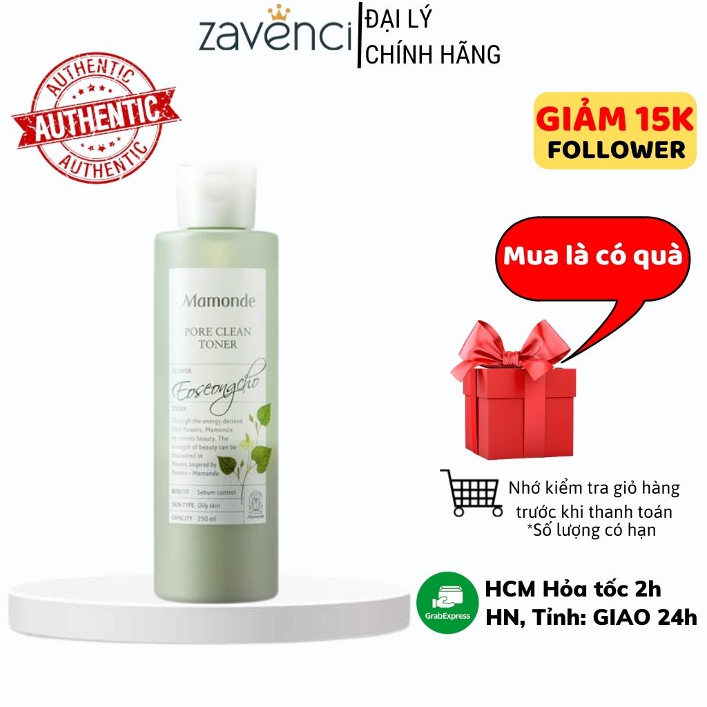 Nước hoa hồng MAMONDE Pore Clean Toner dưỡng ẩm cho da dầu mụn 250ml - ZAVENCI Official