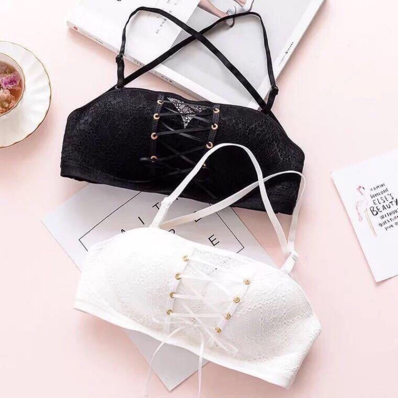 Áo bra cúp ren đây đan hàng QC