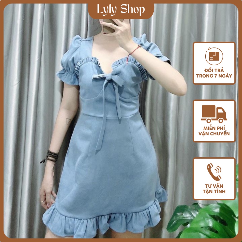 Đầm bèo cột nơ (có bigsize) ảnh thật shop tự chụp