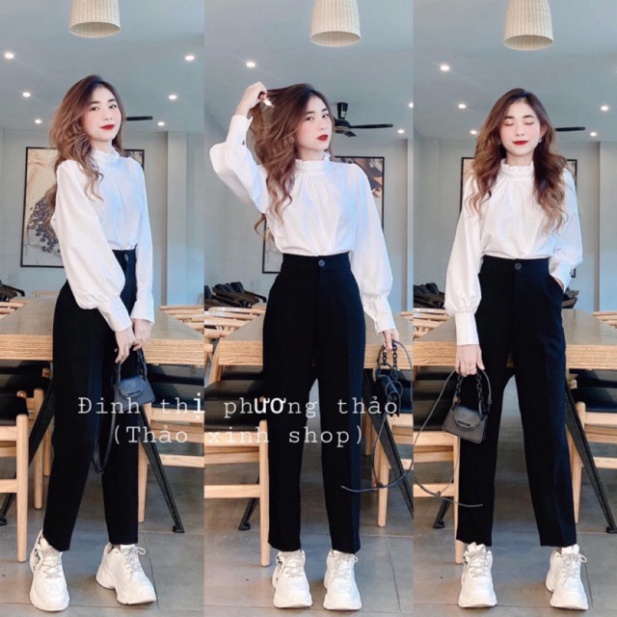 [ GIÁ GỐC TẠI XƯỞNG] Quần tây baggy, quần tây đi học có nút dáng dài cực xinh chất tuyết mưa cao cấp (chất quần tây đi h