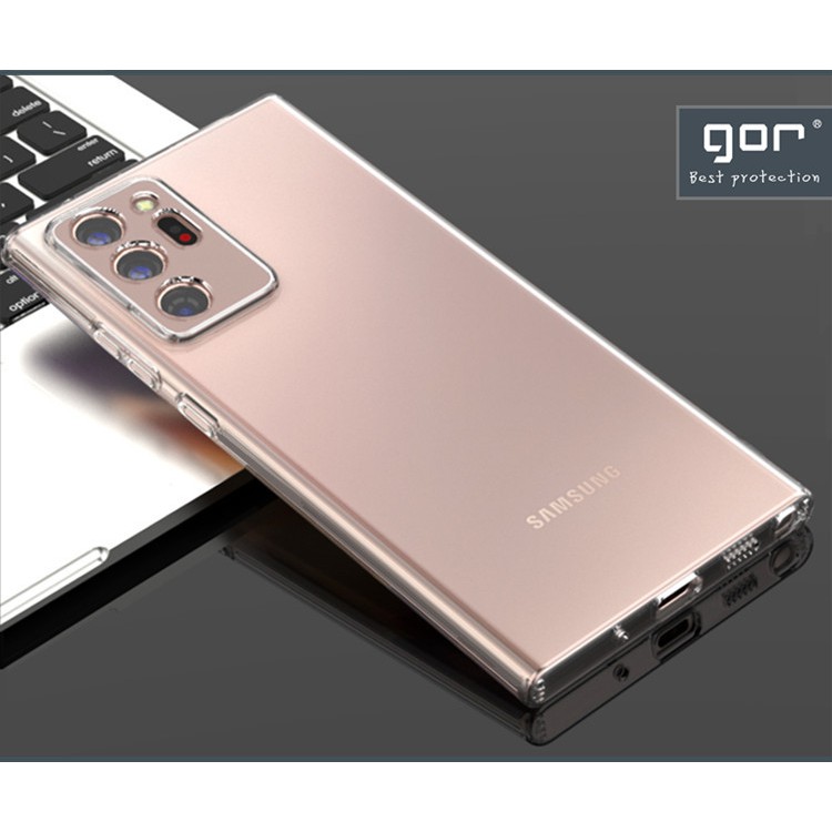 Ốp lưng Galaxy Note 20 Ultra / Note 20 S21 Ultra S21 Plus silicon TPU trong suốt hãng Gor có gờ cao bảo vệ camer