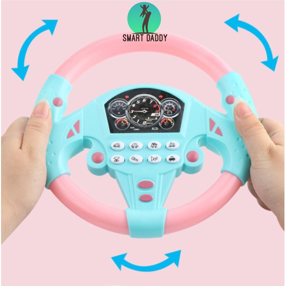 Đồ Chơi Vô lăng Xe Hơi Cho Bé xoay 360° 8 chế độ nhạc