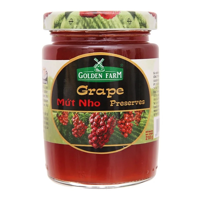 Combo 7 Vị Mứt Trái Cây Golden Farm Hũ 210g  - Dùng ăn kèm kem, bánh mì