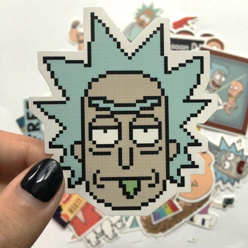 Set 35 Nhãn Dán Trang Trí Hình Nhân Vật Phim Hoạt Hình "Rick And Morty"