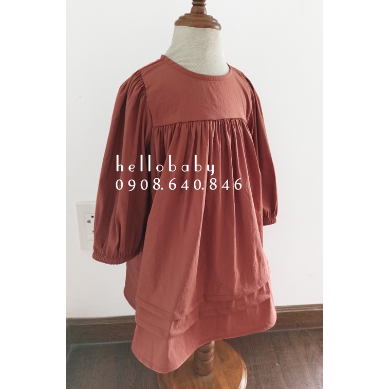 Đầm Liebe nâu tây cổ rời