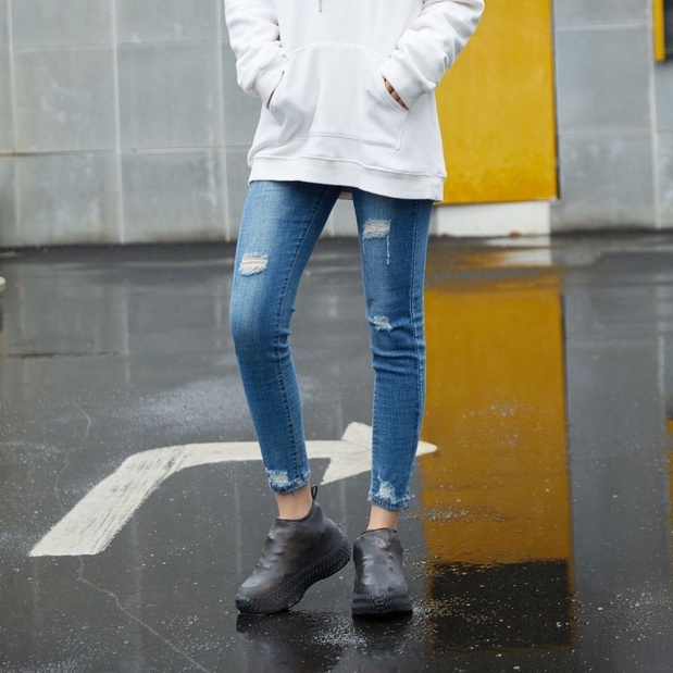 Bọc Giày Đi Mưa Bằng Cao Su Silicone Linh Hoạt Tái Sử Dụng Tiện Lợi