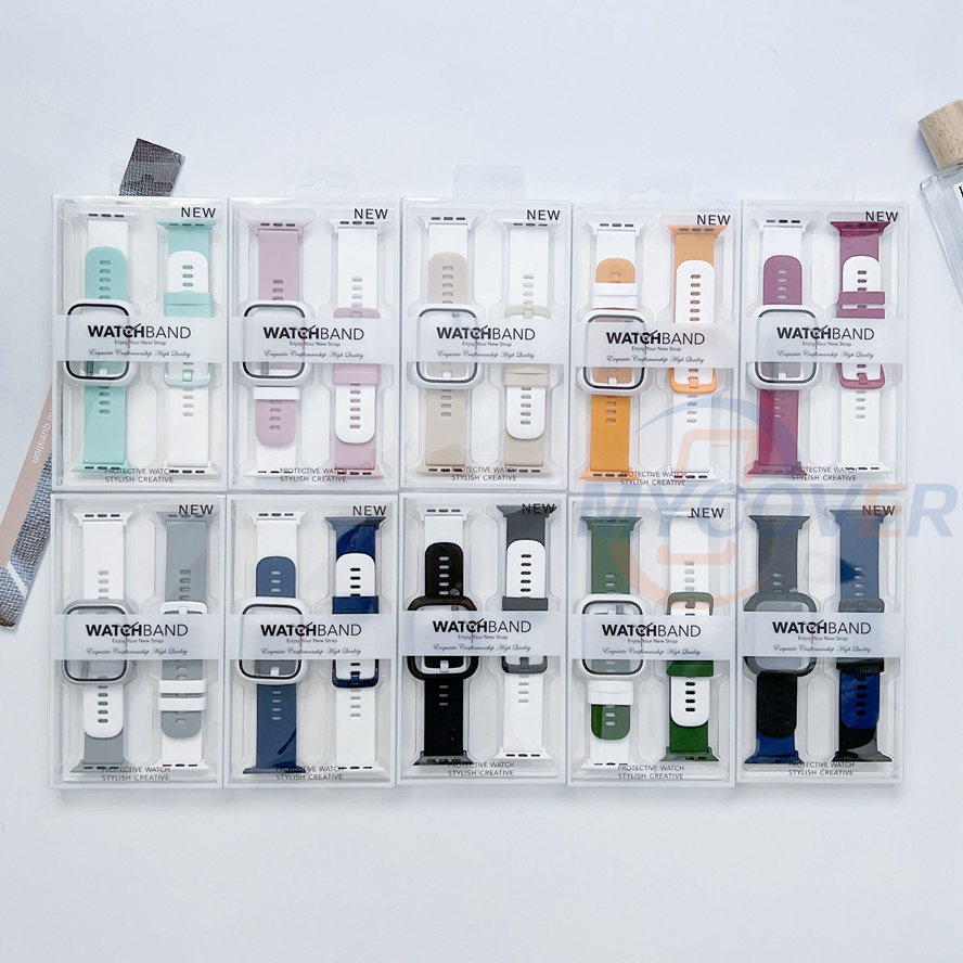 Dây Đeo Đồng Hồ Thông Minh Bằng Silicone + Kính Chuyên Dụng Cho Series 7 6 SE 5 4 3 2 1 Size 45mm 41mm 44mm 40mm 42mm 38mm
