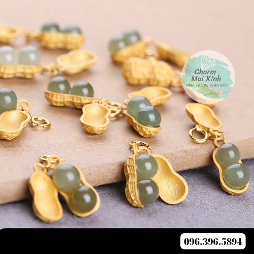 (S925) Củ Lạc Ngọ.c Bích - phụ kiện xâu vòng tay nam nữ, charm phối vòng tay phong thuỷ handmade tự làm