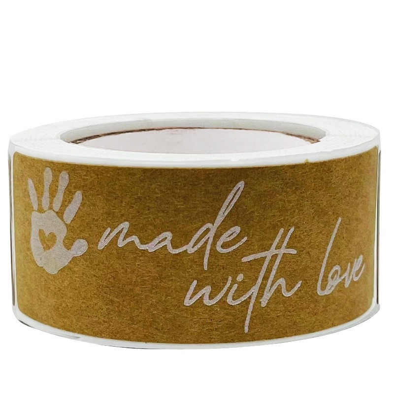 F203-204 Tem dán chữ " Thank you " , 2.5X7.5CM, 120TEM/CUỘN_ STICKER NIÊM PHONG HỘP GIẤY