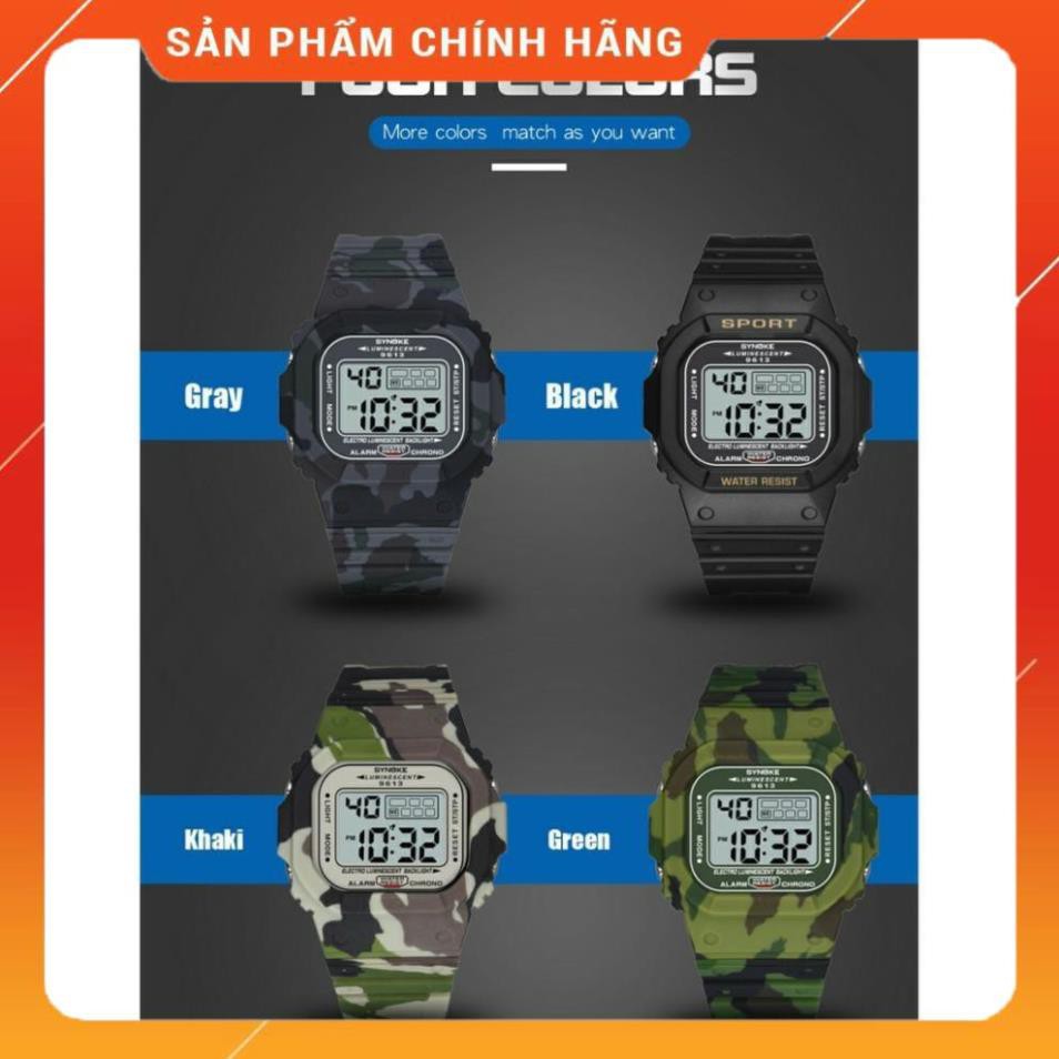 Đồng Hồ Lính Nam Synoke 9613 Dây Cao Su Cao Cấp 46mm Chống Nước