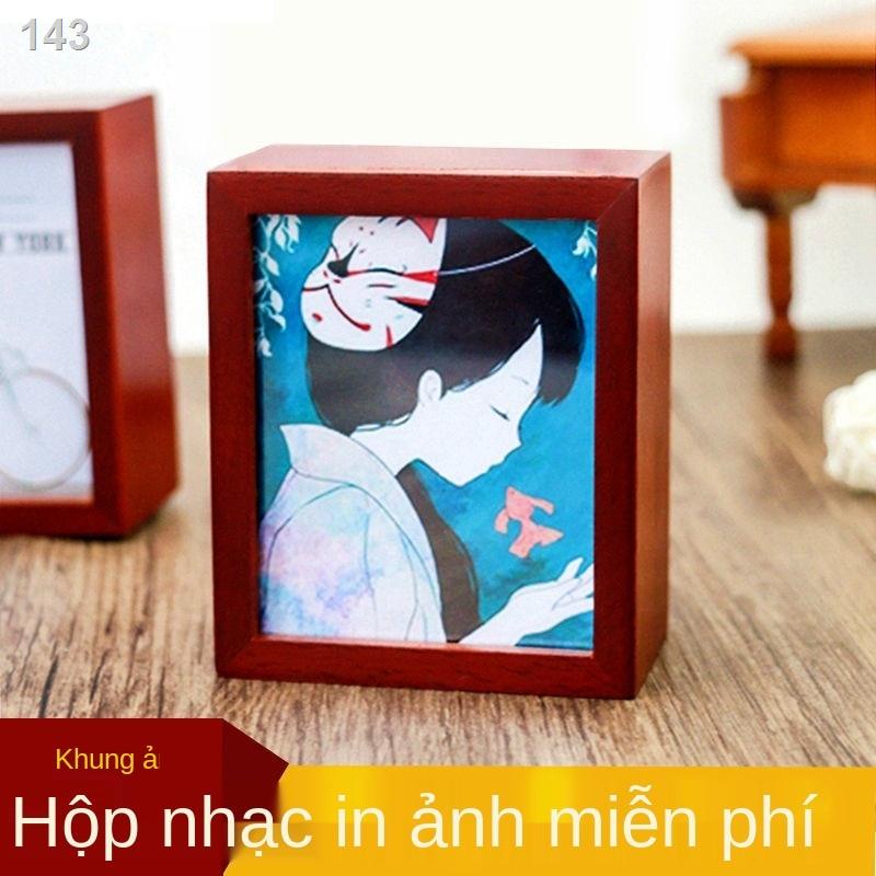 【hàng mới】Ảnh đơn giản hộp âm nhạc khung bầu trời thành phố món quà sinh nhật sáng tạo cho bạn gái nam và nữ