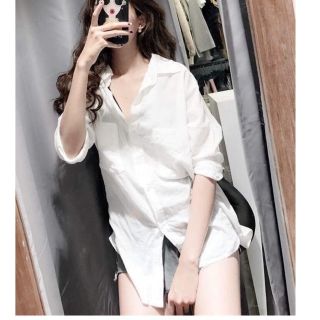 Sơ mi trắng form rộng cotton giấy