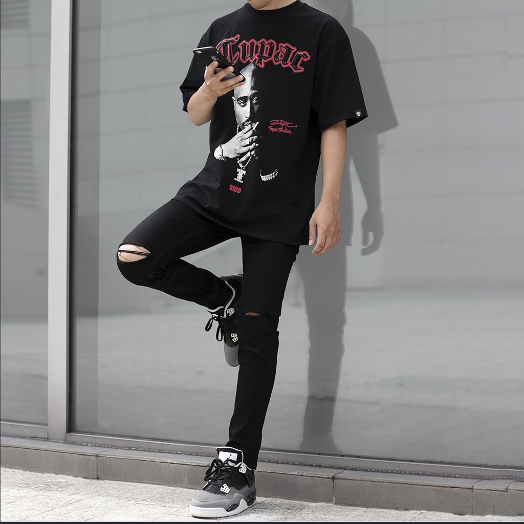 Quần Skinny Jeans Nam-Màu Đen-Rách Ngang Gối-Chất Liệu Cotton Co Giãn-Ống Đứng Dáng-Ống Ôm Chân Chuẩn Skinny | BigBuy360 - bigbuy360.vn