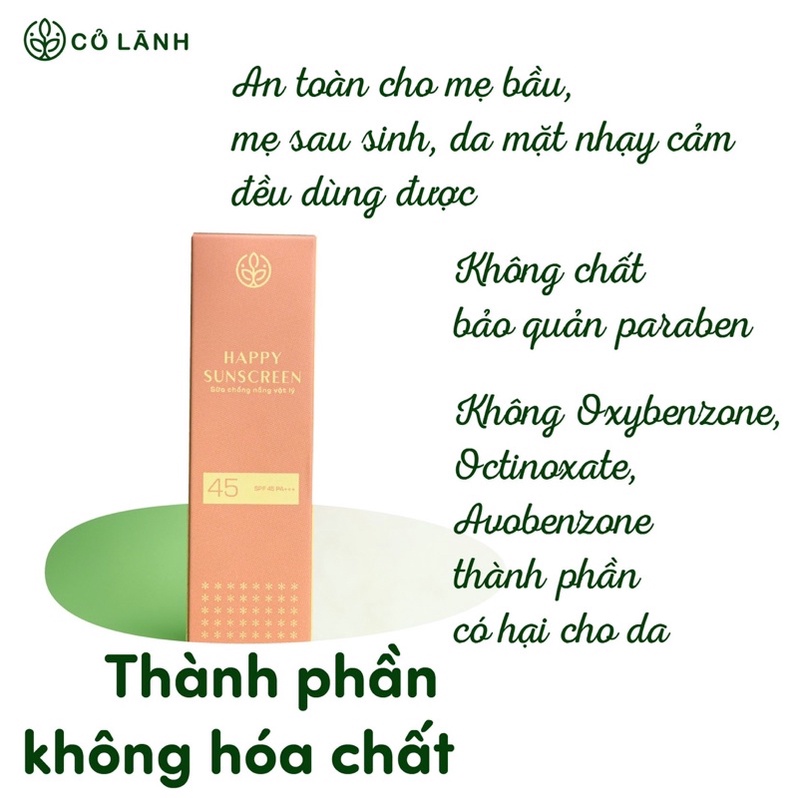 Sữa chống nắng vật lý cho mẹ bầu Cỏ Lành 60G