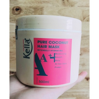 Hấp dầu dừa kella a+ hồng pure coconut 500ml - ủ tóc dừa kella