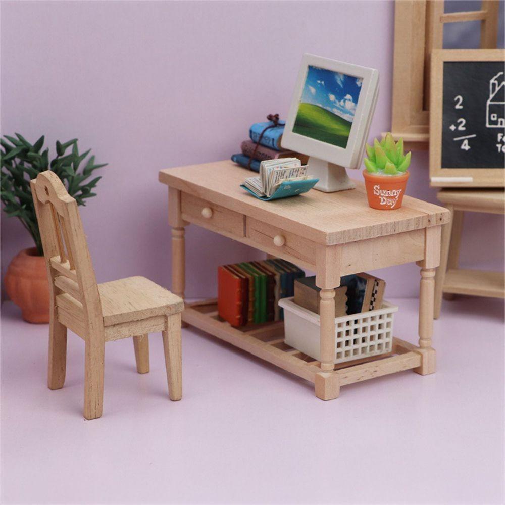 Mô Hình Bàn Gỗ DIY Trang Trí Nhà Búp Bê Tỉ Lệ 1: 12