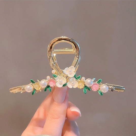 Kẹp Tóc Cỡ Lớn Bằng Kim Loại Hình Hoa Thời Trang Mùa Hè