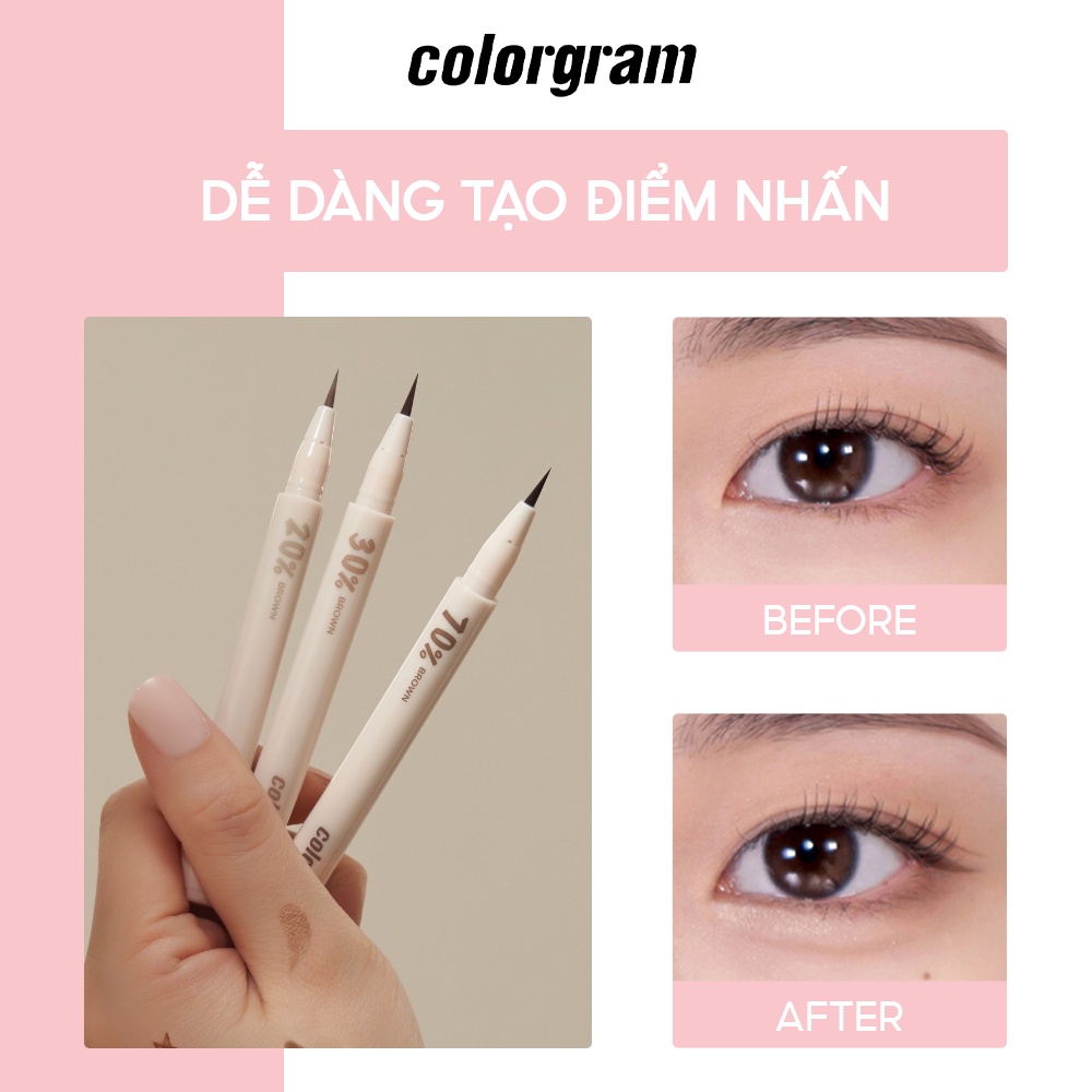 Bút Kẻ Mắt Trang Điểm Colorgram Shade Re-forming Brush Liner 0.15g