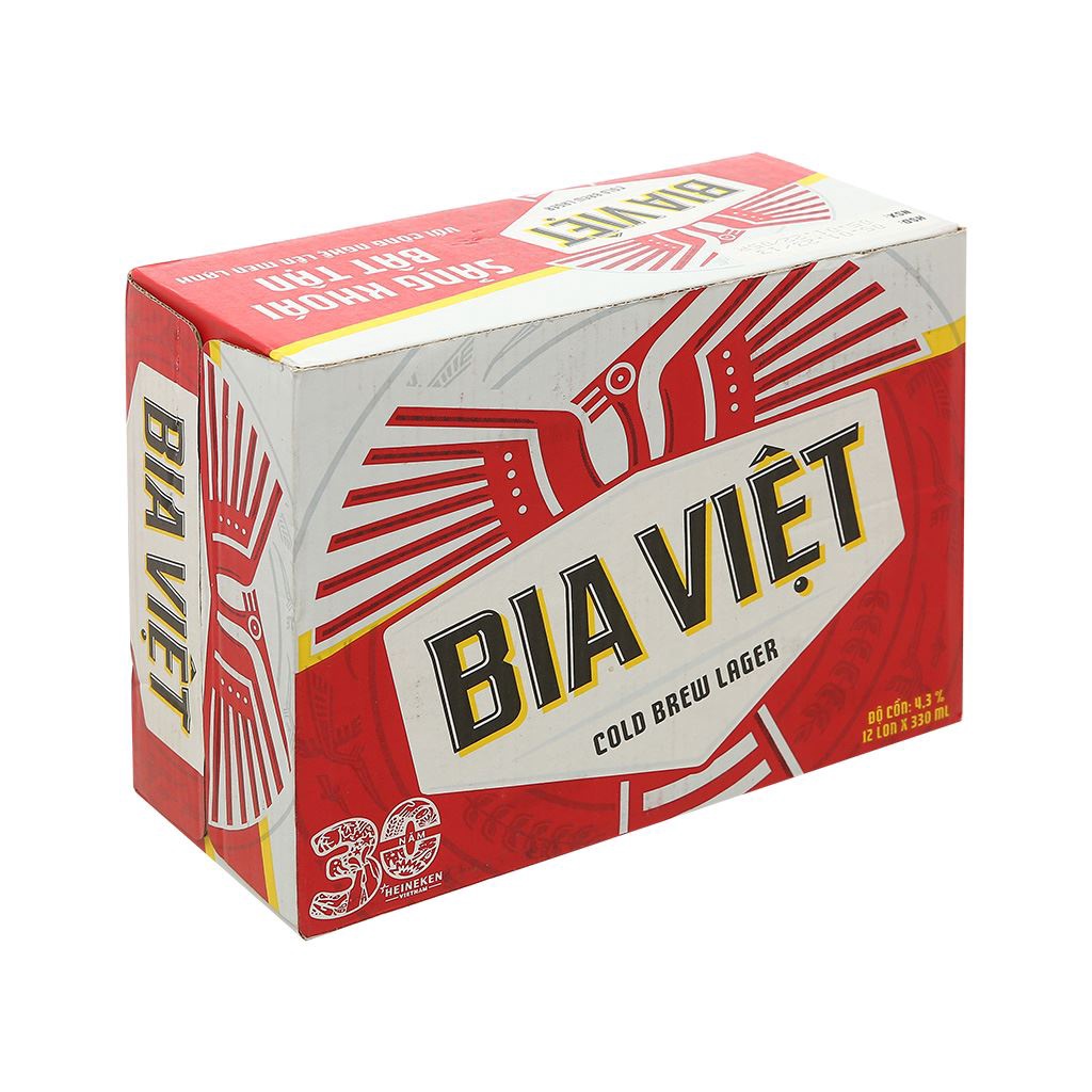Thùng 12 lon bia Bia Việt 330ml