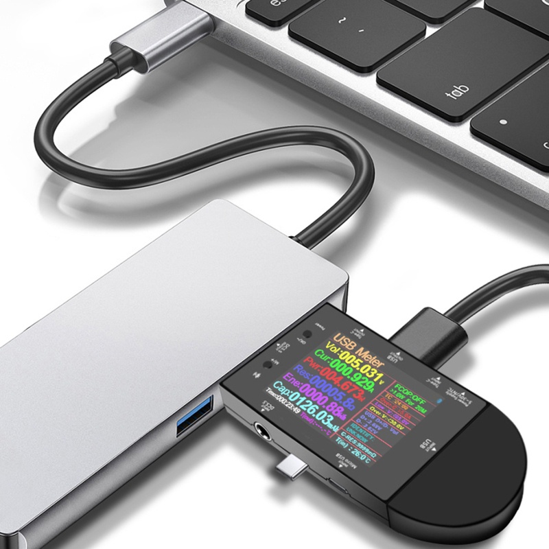 Usb UD24 Thử Điện Đa Năng Kèm Sạc Type-C Màu Đen Chuyên Dụng Cho Gia Đình