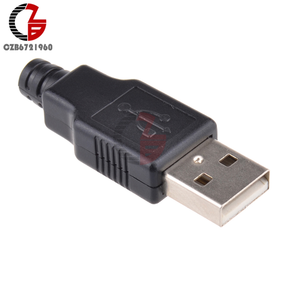 Set 10 đầu nối điều hợp USB2.0 type-A giắc cắm 4 pin USB có nắp bằng nhựa đen | BigBuy360 - bigbuy360.vn