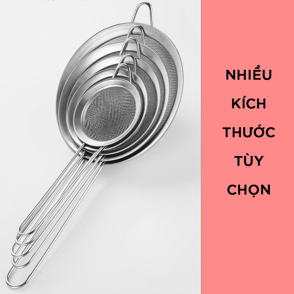 Rây lọc cháo, lọc bột inox có tay cầm