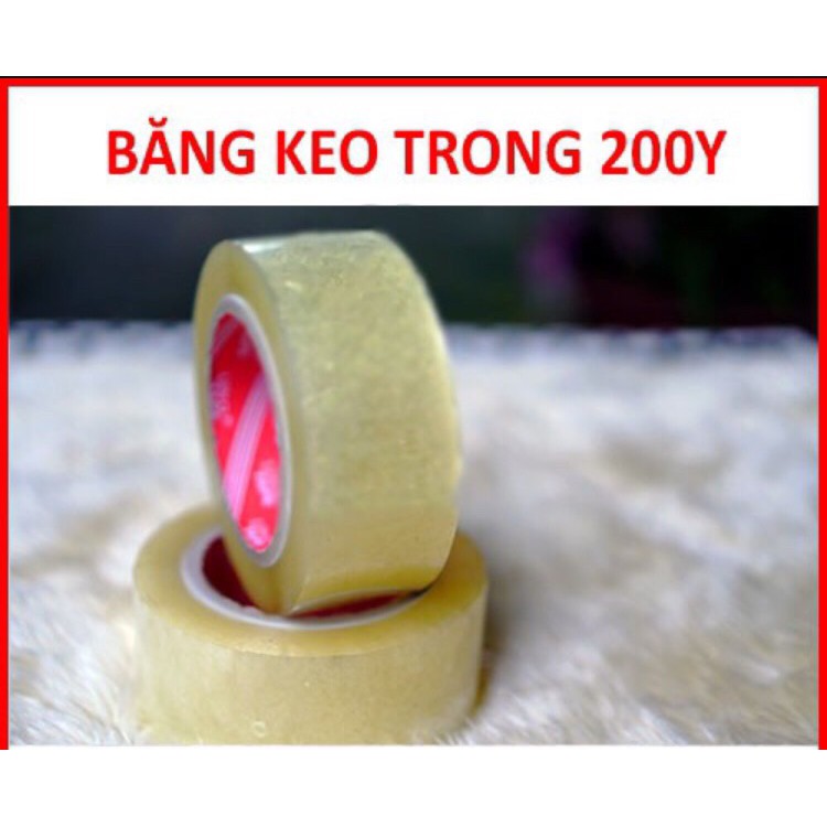 1 CUỘN băng keo 200 yards LOẠI TRONG VÀ NÂU  siêu dính