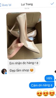 Giày cao gót màu nude đế đỏ 12p